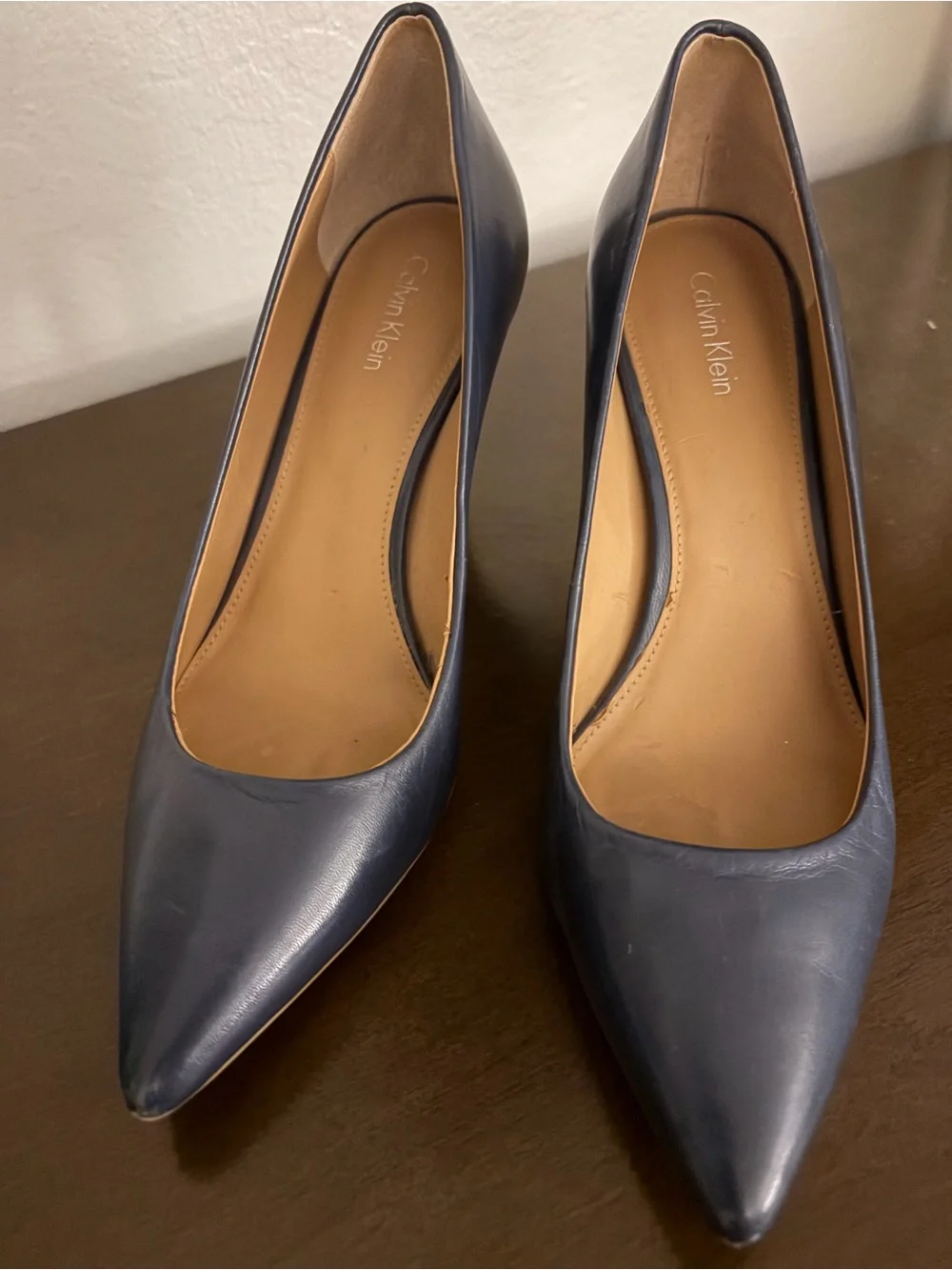 Calvin Klein Navy Pointed-Toe Stiletto Pumps